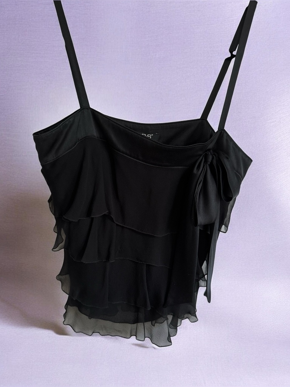 Allen B. By Allen Schwartz Black Ruffle Tiered Camisole